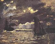 Claude Monet A Seascape, Shipping by Moonlight Sweden oil painting artist